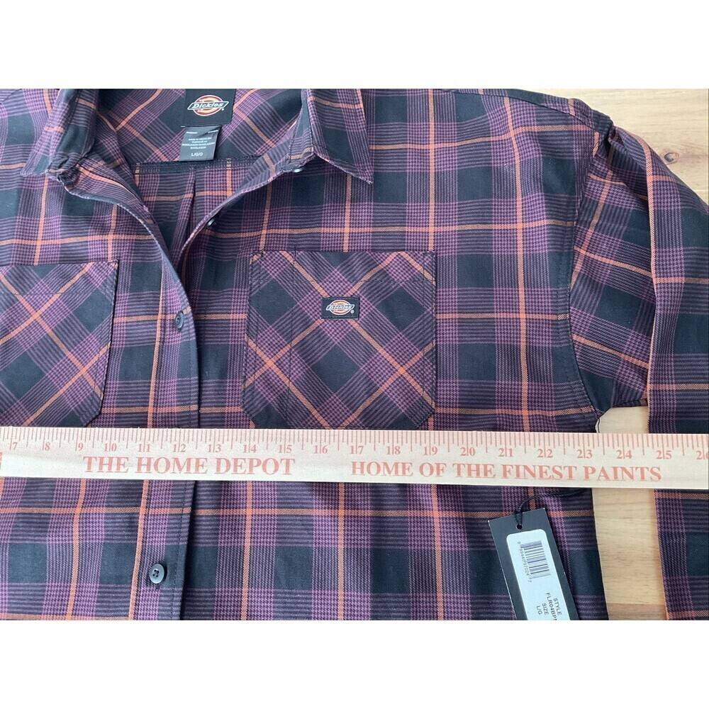 Dickies Bakerhill Oversized Button Up Long Sleeve Plaid Shirt Size Large NWT - Picture 6 of 8